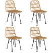5 Piece Garden Dining Set Poly Rattan