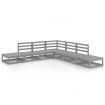 7 Piece Garden Lounge Set Grey Solid Pinewood