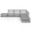 7 Piece Garden Lounge Set Grey Solid Pinewood