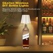 Wireless Bottle Lamp,New 3 Color Rechargeable Wine Bottle Lights for Bars Restaurants (Gold,1PC)