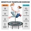 Genki Trampoline Bounce Rebounder Jumping Bungee Fitness Home Gym Workout Indoor Exercise Foldable Round 40 Inch