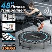 Genki Mini Trampoline Foldable Rebounder Jumping Rebounding Exercise Bungee Workout Fitness Equipment Home Gym 48 Inch