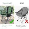 Folding Camping Chair Outdoor Camp Beach Picnic Hiking Fishing Seat Patio Lawn Seating Furniture Portable Lightweight with Armrests Cup Holder Green