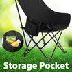 Folding Camping Chair Portable Lightweight Beach Picnic Hiking Fishing Outdoor Furniture Patio Garden Lawn Backyard Seat with Pocket