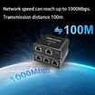 Gigabit Ethernet Splitter 1 to 4 High Speed, Internet Splitter 1000Mbps, LAN Splitter with USB Power Cable, RJ45 Splitter for Cat5/5e/6/7/8 Cable