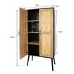 Tall Storage Cabinet Rustic Display Sideboard Bedroom Living Kitchen Pantry Shelf Home Furniture Farmhouse Accent Shelving Unit with Rattan Doors