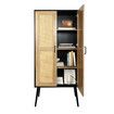 Tall Storage Cabinet Rustic Display Sideboard Bedroom Living Kitchen Pantry Shelf Home Furniture Farmhouse Accent Shelving Unit with Rattan Doors