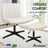 ALFORDSON Office Chair with Ottoman Velvet Beige