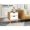 ALFORDSON Bedside Table Nightstand Side Table 2 Drawers Oak