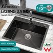 ALFORDSON Kitchen Sink Stainless Steel Drop in Flush Under Mount 600X450MM Black