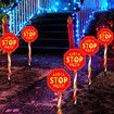 Set of 5 Stop Wording Solar Path Lights8 LED Modes Outdoor Stake Lights ArtCreativity for Pathway and Backyard Decor