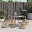 Garden Stools with Cushions 4 pcs Mix Beige 41x41x36 cm Poly Rattan
