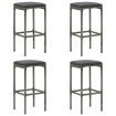 5 Piece Garden Bar Set with Cushions Grey