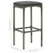 5 Piece Garden Bar Set with Cushions Grey
