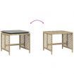 Garden Stools with Cushions 4 pcs Mix Beige 41x41x36 cm Poly Rattan