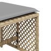 Garden Stools with Cushions 4 pcs Mix Beige 41x41x36 cm Poly Rattan