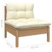 4 Piece Garden Lounge Set with Cream Cushions Pinewood