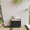 Garden Stool with Cushion Black 58x46x46 cm Poly Rattan