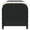 Garden Stool with Cushion Black 58x46x46 cm Poly Rattan