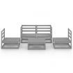 5 Piece Garden Lounge Set Grey Solid Pinewood