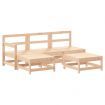 5 Piece Garden Lounge Set with Cushions Solid Wood