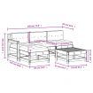 5 Piece Garden Lounge Set with Cushions Solid Wood