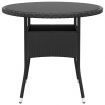 5 Piece Garden Dining Set Poly Rattan Black