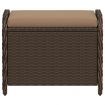 Garden Stool with Cushion Brown 58x46x46 cm Poly Rattan