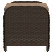 Garden Stool with Cushion Brown 58x46x46 cm Poly Rattan