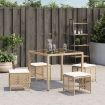 Garden Stools with Cushions 4 pcs Beige 41x41x36 cm Poly Rattan