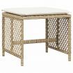 Garden Stools with Cushions 4 pcs Beige 41x41x36 cm Poly Rattan