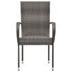 5 Piece Garden Dining Set Grey
