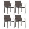 5 Piece Garden Dining Set with Cushions Poly Rattan and Steel