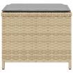 Garden Stools with Cushions 4 pcs Mix Beige 41x41x36 cm Poly Rattan