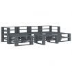 7 Piece Garden Pallet Lounge Set Wood Grey