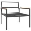 3 Piece Garden Lounge Set with Cushions Anthracite Steel