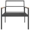 3 Piece Garden Lounge Set with Cushions Anthracite Steel