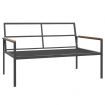 3 Piece Garden Lounge Set with Cushions Anthracite Steel