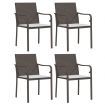 5 Piece Garden Dining Set with Cushions Poly Rattan and Steel