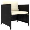 8 Piece Garden Lounge Set with Cushions Poly Rattan Black