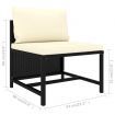 8 Piece Garden Lounge Set with Cushions Poly Rattan Black