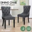 ALFORDSON 2x Dining Chairs Kitchen Lounge Velvet Grey