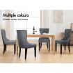 ALFORDSON 2x Dining Chairs Kitchen Lounge Velvet Grey