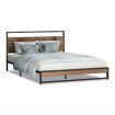 ALFORDSON Metal Bed Frame Double Size Industrial Platform Mattress Base Wood