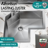 ALFORDSON Kitchen Sink Stainless Steel Drop in Flush Mount Single Bowl 860X600MM
