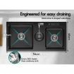 ALFORDSON Kitchen Sink Basin Stainless Steel Drop in Flush Mount 940X460MM Black