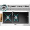 ALFORDSON Kitchen Sink Stainless Steel Drop in Flush Under Mount 100X45CM Black