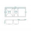 ALFORDSON Kitchen Sink Stainless Steel Drop in Flush Under Mount 100X45CM Black