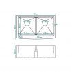 ALFORDSON Kitchen Sink Basin Stainless Steel Under Mount Double Bowl 810X500MM
