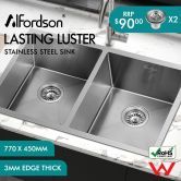 ALFORDSON Kitchen Sink Stainless Steel Drop in Flush Under Mount Basin 770X450MM